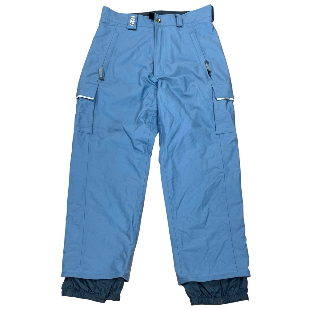 Burton Bio-Lite Snowboard Pants Mens M (34x30) Blue Technical Canvas Cargos Y2K